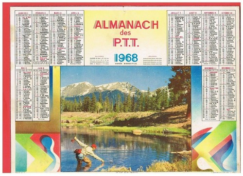 Calendrier poste 1968 - la,
