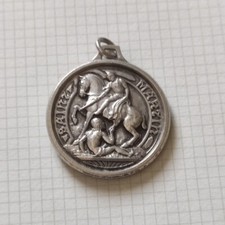 MEDAILLE RELIGIEUSE SAINT MARTIN METAL ARGENTE JOANNES PAULUS II signe MP