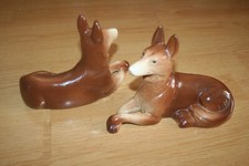 2 Chiens Barbotine Faïence