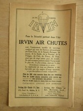 1929 PUB IRVING AIR CHUTE IRVIN PARACHUTE ORIGINAL FRENCH AD