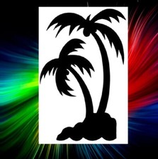 PALM TREES AIRBRUSH, PAINTING, ART, TEMPLATE STENCIL 