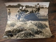 Ancienne Photo De Presse Tracteur Moissonneuse Batteuse Massey Harris