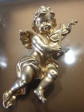 Décoration Suspension Noël Sapin Ange Chérubin Musicien Violon 28 Cm. 