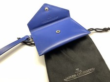 jaeger lecoultre blue genuine leather key chain wallet rare item