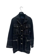 Jean Paul Gaultier  Vintage Black Linen Blazer Jacket  Size 38 / M