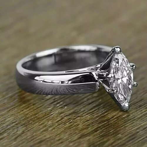 Bague solitaire diamant blanc