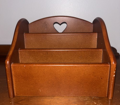 Wooden Desk Organizer Heart