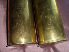 2 vases laiton douille d' obus