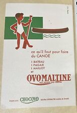 Buvard Pub Publicitaire OVOMALTINE LE CANOË