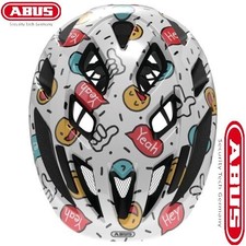 Casque ABUS SMOOTY 2.0 WHITE Smiley Enfant pour Vélo ou trottinette (45/50 S)