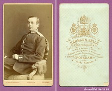 CDV HERMANN SELLE À POTSDAM : SOLDAT MILITAIRE ALLEMAND EN POSE VERS 1880  - B65