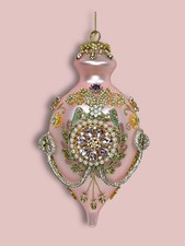 Mark Roberts XL Luxueux Boule De Noël En Verre Rose Or Goutte 21Cm