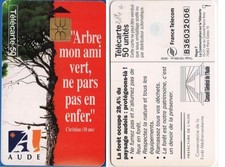 F384A.1  L’AUDE la FORET TELECARTE  PUCE GEM1B  50 u 1993/06 AVEC 2eme Moréno