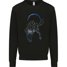 Sweat À Capuche Homme Loup Abstrait Avec La Lune Lycan