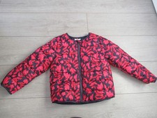 Blouson fine doudoune violet feuilles rouges DPAM  Taille 6 ans