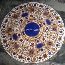 42 " Marbre Café Dîner Table Top Demi Précieux Pierres Art Travail Handmade