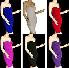 Clubwear Fitted Style Strapless Cocktail Party Womens Mini Short Dress S M L XL