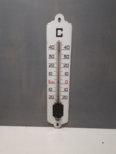 Ancien thermomètre émaillé - plaque émaillée - déco vintage - 40cm