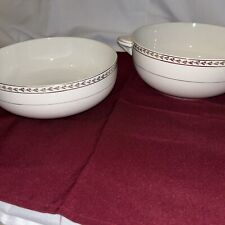 2 Saladiers St Amand Porcelaine Opaque Ceranord Blanc Liseré Dorée