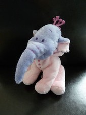 R5. DOUDOU PELUCHE DISNEY  LUMPY L' ELEPHANT  15c pyjama rose mauve EXC. ETAT