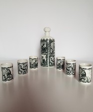 Service Liqueur Carafe & Verre Ancien BAVARIA ALTENKUNSTADT Céramique Porcelaine