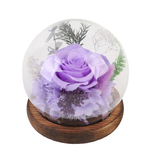 Rose éternelle sous cloche - rose, en