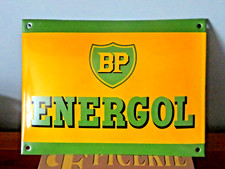 Plaque émaillée huile BP ENERGOL automobile moteur  bidon garage 27x20 cm email