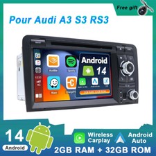 Autoradio pour Audi A3 S3 RS3 Android 14 GPS Navi Car DVD Autoradio Wifi BT 5.0