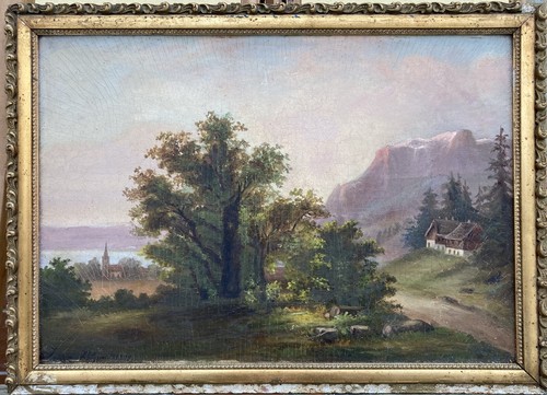 Tableau huile paysage - tableau,