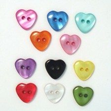 Lot de 10 Boutons Coeur 13mm