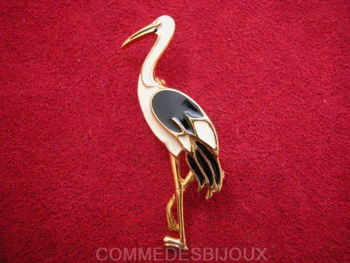 Broche vintage héron - broche,