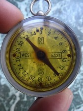 rare ancienne Boussole allemande Verre & métal W Germany vintage 50 60 70s