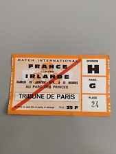Ancien billet place de match France Irlande Rugby 19 Janvier 1974 Paris
