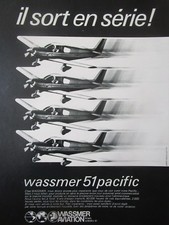 3/1970 PUB WASSMER AVIATION ISSOIRE WASSMER 51 PACIFIC F-BPTT ORIGINAL FRENCH AD