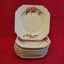 9 assiettes à dessert en porcelaine Art Déco M Z Czechoslovakia 