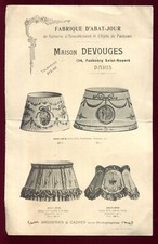 publicité ancienne . Fabrique d'Abat-Jour Maison DEVOUGES à Paris