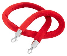 Corde de Velours Rouge Argente