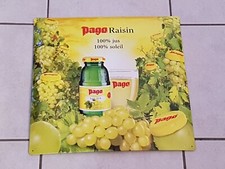 PLAQUE TÔLE EMBOUTI PAGO PUB JUS DE FRUIT BOUTEILLE BAR ANCIENNE ? pas émaillé 