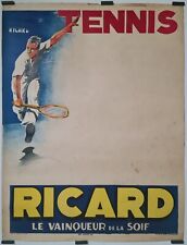 Ricard Tennis Circa 1950 Posters Affiche Originale Alcool Tennis Sport