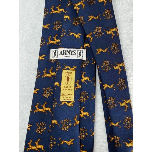 Rare arnys paris silk tie - paris, navy