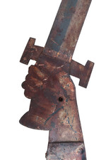 Rare Enseigne de Magasin Fer Forgé et Peinture d'Origine 75Cm Circa 1820