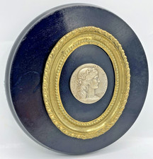 Antique french bronze medal early 1900's Napoleon III frame