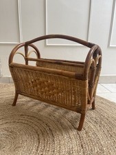 Porte-revues Journaux Vintage en Rotin – 44x28x43 cm – Déco Bohème