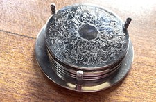 Six Dessous Sous-verres argenté métal  vintage Silberkanne ??