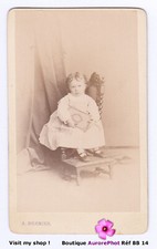 FILLETTE  EN ROBE CLAIRE UN LIVRE À LA MAIN, CDV BERNIER à BREST -BB14