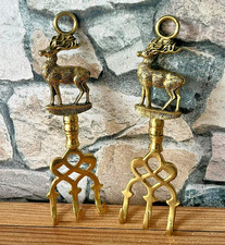 ?Superbe lot de 2 porte-clés / accroche torchon  laiton doré Peerage England ?