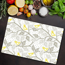 Couvercle de la Plaque à Induction en Verre 80x52 Oiseaux sur branche blanche