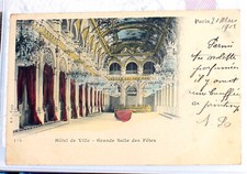 CPA 75 PARIS HOTEL DE VILLE GDE SALLE DES FETES 1903 CARTE POSTAL DOS NON DIVISÉ