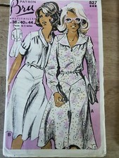 527 PATRON MULTITAILLES BRU VINTAGE FRENCH PATTERN 60/70 ROBE FLUIDE 34 AU 46