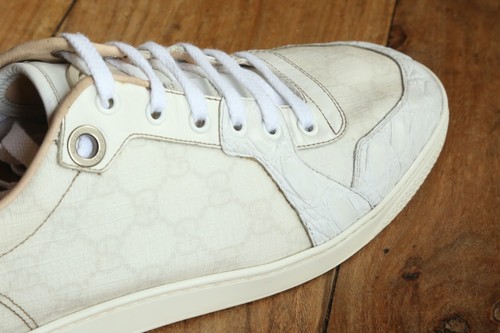 Gucci crocodile blanc cuir - crocodile,